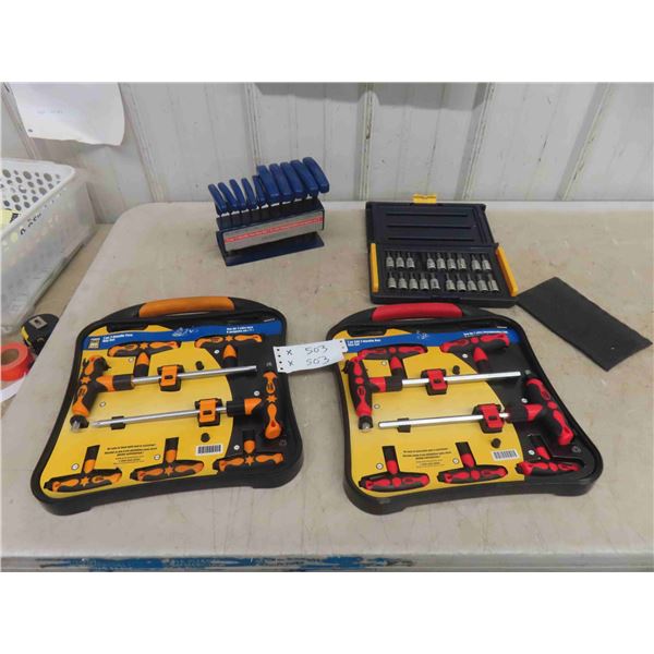 2 New 7pc T Handle Torx, Mastercraft 3/8" Torx, T Handle Hex Key