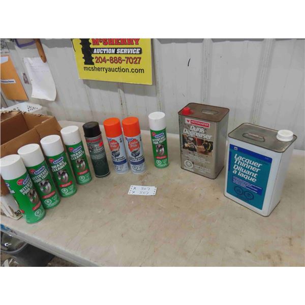 Gunk Brake + Engine Cleaner, Motomaster Degreaser, Lacquer Paint Thinner