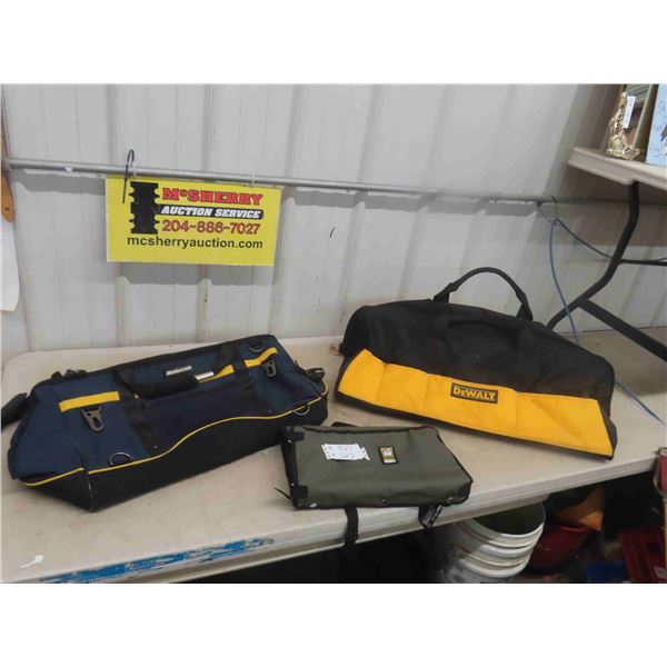 3 Tool Bags ; DeWalt, Mastercraft, Power Fist
