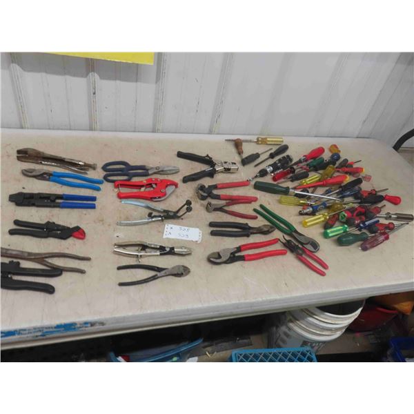 Cutters, Vice Grips, Snap Rings, Crimper, Nibbler, Screwdrivers