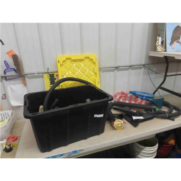 Good Storage Tub with Shop Vac Accessories