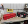 Image 1 : 2 Tool Boxes ; Poly Jobmate 13" x 14" x 27" & Mastercraft Metal 9"x 9" x 32" 