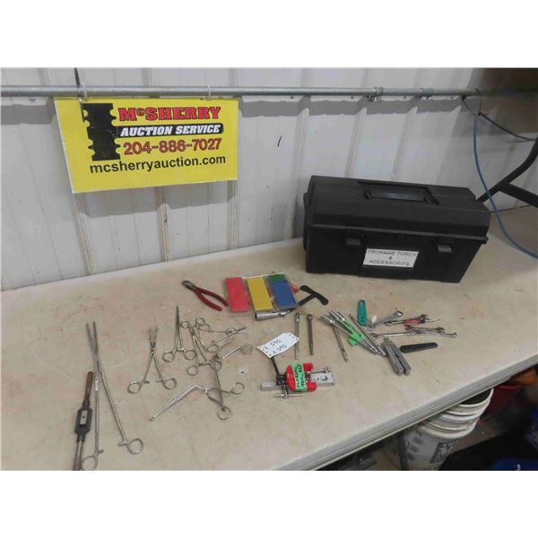 Tool Box, Hex Bits, Extra Wrenches, Flaring Tool, Diamond Hone, Scissor Style Needle