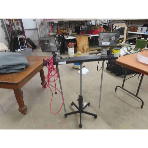 2 Halogen Lights on Home Made Stand