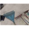 Image 2 : 6 Yard Items ; 3 Rakes, Scuffler, Potato Fork, Water Sprayer