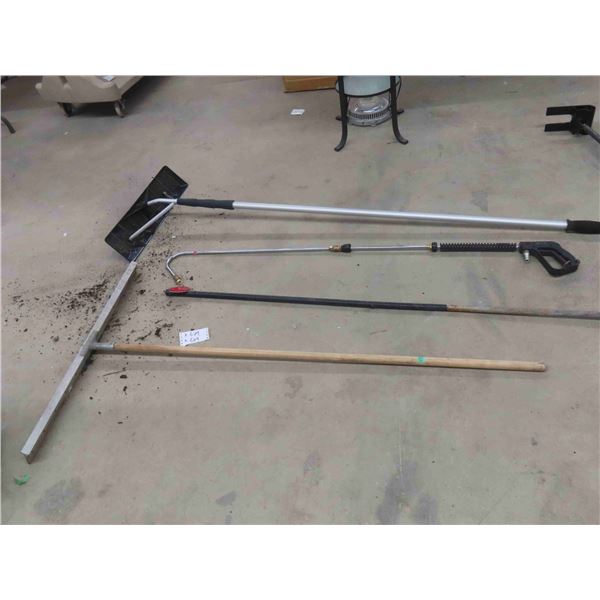 Roof Rake, Gutter Wand Cleaner, Lane Way Marker + Squeegee