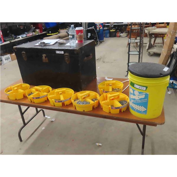 Bucket Seat with 7 Fitted Trays of Nails