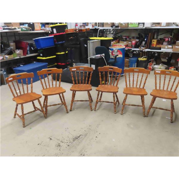 6 Matching Wooden Kitchen Chairs