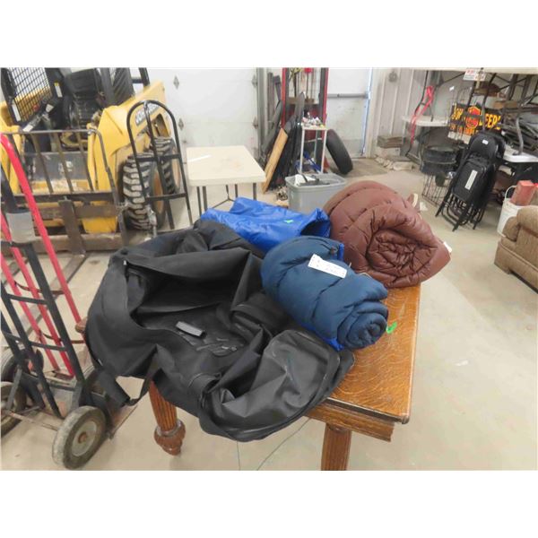 2 Sleeping Bags, Air Mattress + Hockey Bag