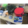 Image 2 : Christmas Lights, Floodlights, Cords, Storage Tub