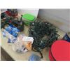 Image 3 : Christmas Lights, Floodlights, Cords, Storage Tub