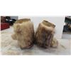 Image 3 : Cree First Nations Mukluks, Wolf Fur + Floral Beaded - sole 10" long, 10" Tall 