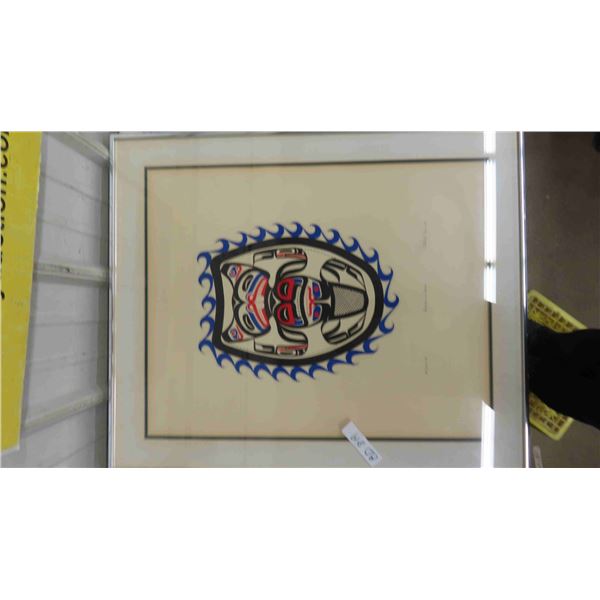 Large West Coast First Nations Patrick Amos Beaver Framed Print Hand Signed + 