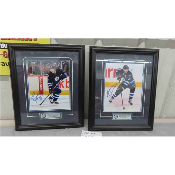 2 Framed Winnipeg Jets Autographed Photos Andrew Ladd + Bryan Litte Team Issue