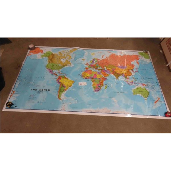 Huge Maps International Political World Wall Map - Laminated, over 6' Wide