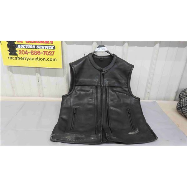 Men's Leather Vest - sz Med? 