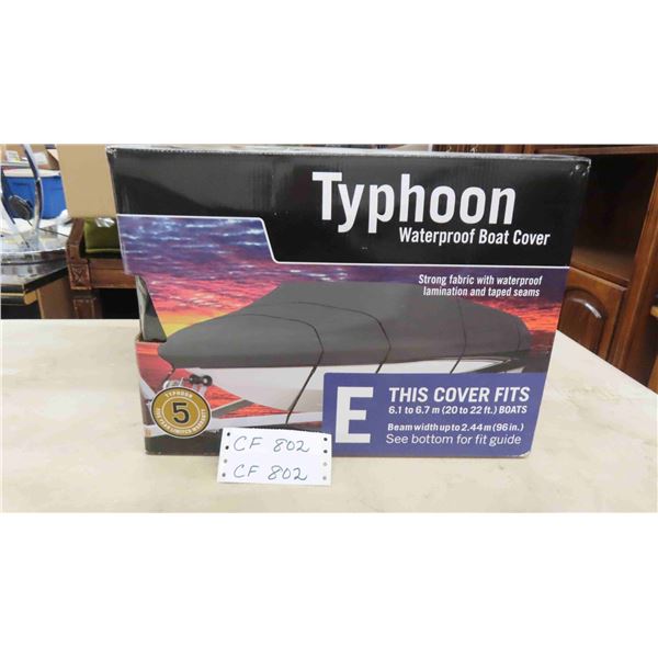 New in Box Typhoon Waterproof Boat Cover 20-22 ft Boats