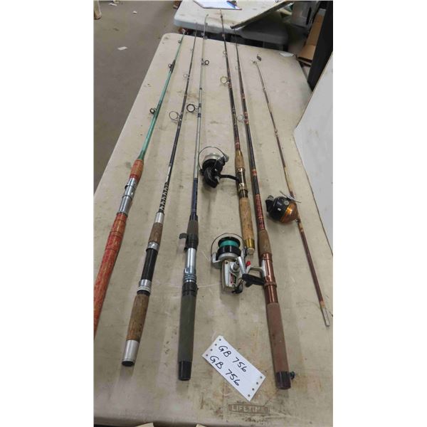 5 Fishing Rods with 3 Reels