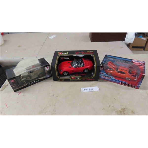 New in Box Die Cast Cars ; 1969 Firebird, Dodge Viper, Canadian Tire Ford Model A 
