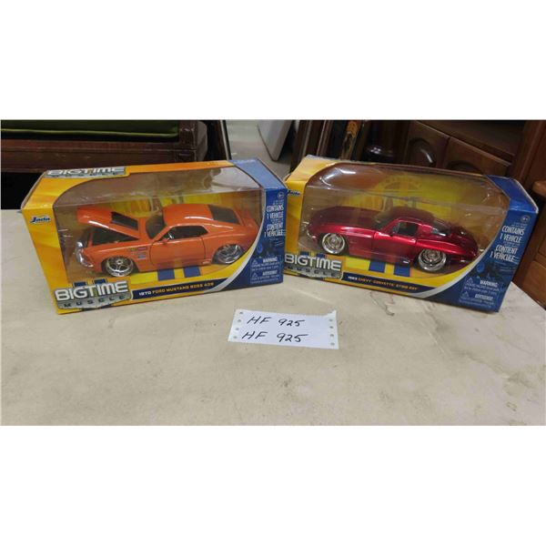 Big Time Muscle 2 Die Cast 1:24 Scale ; 1963 Vette + 1970 Mustang Boss 429
