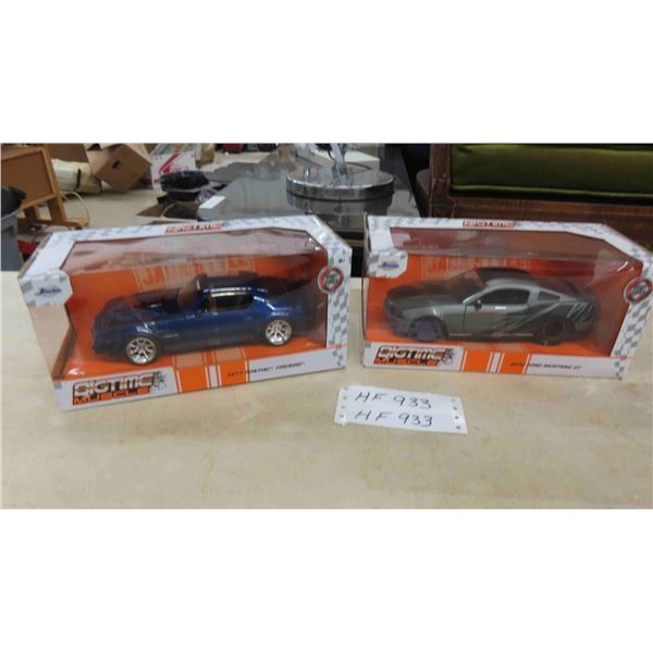 New in Box Bigtime Muscle Die Cast Cars; 1977 Firebird + 2010 Mustang GT