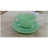 Image 6 : Carltonware Salad Bowl with Matching Fork + Spoon, 2 Cups with Saucers - 1 Fire King,