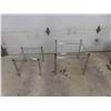 Image 1 : 2 End Tables - Chrome + Glass ; 20" x 20" x 22" & 16" x 16" x 17" 