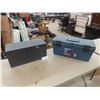 Image 1 : (2) Tool Boxes - One Metal 9" x 10" x 21" + 1 Poly 11" X 11" x 25" 