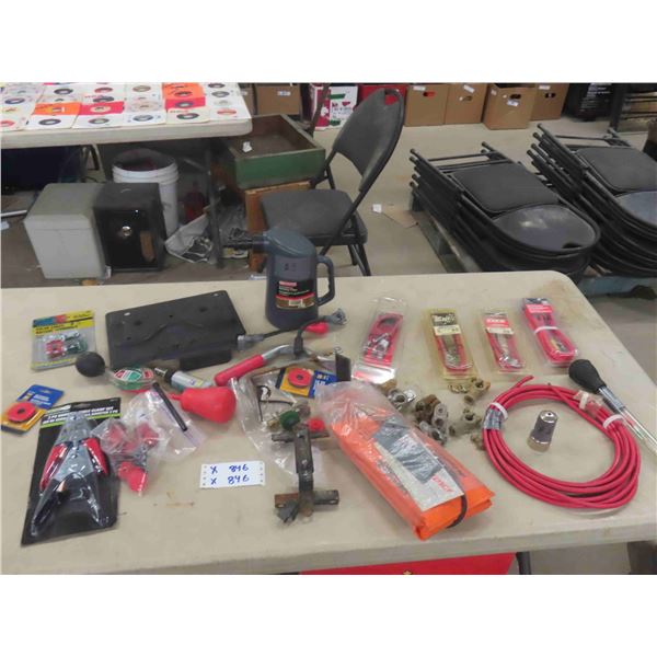 Auto Battery Supply ; Terminals, Cable, Tester, Booster Clamps, Warmer, plus more