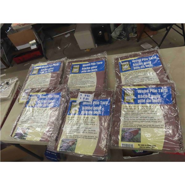 6 New Wood Pile Tarps 3.5' x 17.5'