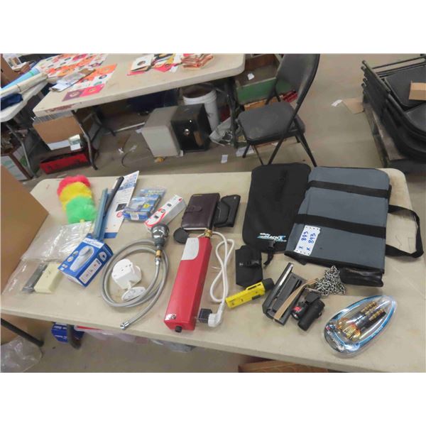 Variety Pack ; Flashlights, Binoculars, Shower Head, Cleaning Items, plus more