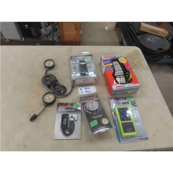 Various Testers ; Vacuum Pressure Tester, Circuit Tester, Diagnostic Optimate 4,
