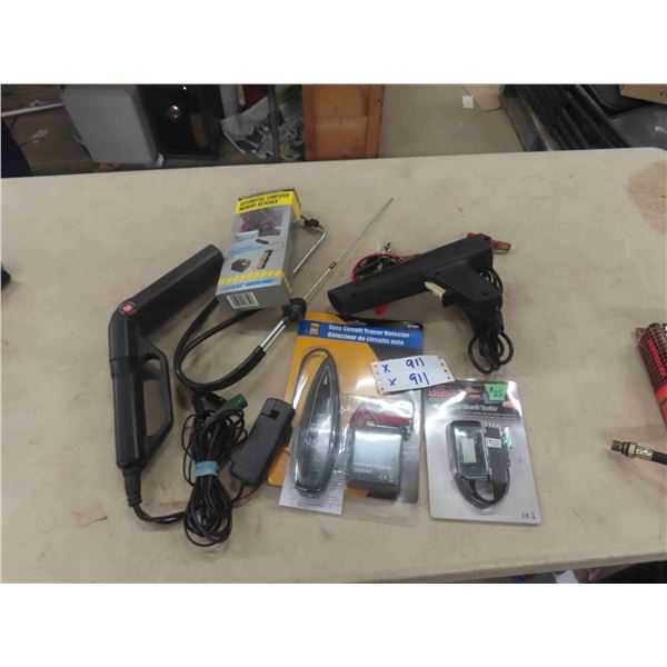 Various Testers ; Circuit Tester, Timing Gun,  Tech Dwell Tester, Computer Memory