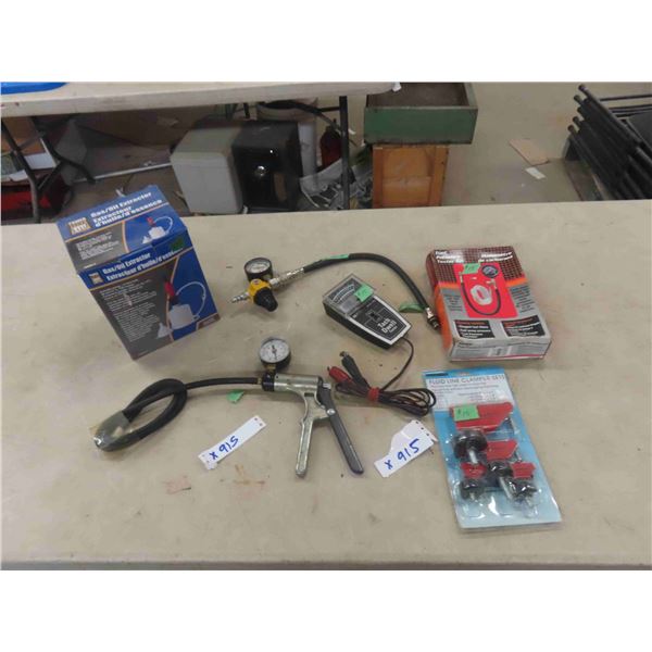 Fuel Pressure Tester Kit, Fluid Line Clamp Set, Dwell Tester, Cylinder Leakage Tester,