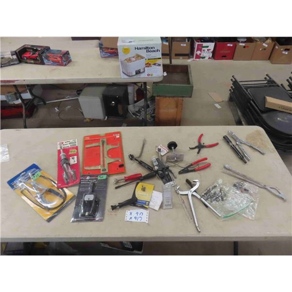 Speciality Tools ; Brake Reset Gauge, Hose Clamps, Hohner, Pulley Puller, plus more