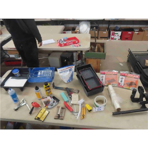 Paint Tray, Floor Box, Chalk Line, Utility Knives, Plaster Compound