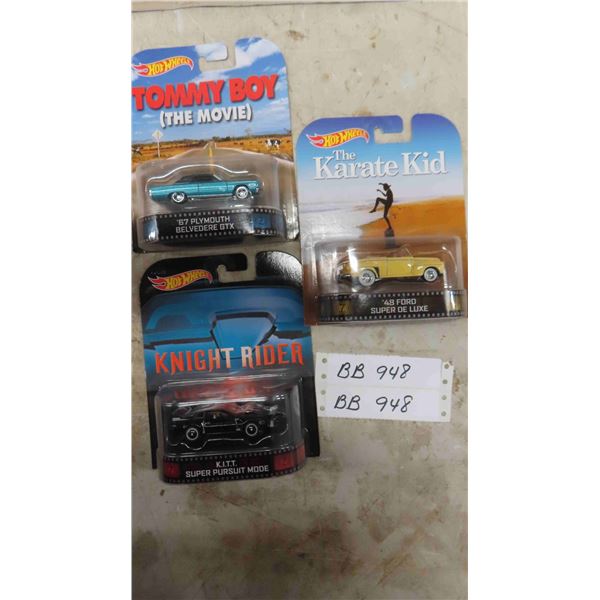 3 Hot Wheels: 67 Plymouth Beluedere GTX, KITT Super Pursuit Mode, 48 Ford