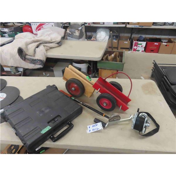 900 lbs Hand Winch, Low Profile Dolly, Handled Magnet, Folding Rolling Pull Cart