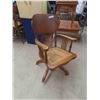 Image 1 : Oak Office Chair Hard Cane Seat
