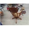 Image 4 : Oak Office Chair Hard Cane Seat