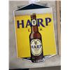 Image 3 : Harp Hager Beer Cardboard Sign 14'' x 22'' , Diamond Dyes Metal Reproduction Sign 