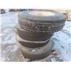 Image 1 : 4 Semi Tires 11R/22.5 - Various Makers and Tred