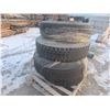 Image 4 : 4 Semi Tires 11R/22.5 - Various Makers and Tred