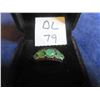 Image 1 : New Genuine Emerald (opaque) with Black Spinal on Sterling Silver Ladies Ring