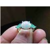 Image 7 : New Gorgeous opal 9mm x 7mm + Emerald on Sterling Silver Ring Sz 8