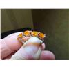 Image 6 : New Orange Opal Ladies Ring 5mmx3mm on Sterling Silver Sz 8 from Mexico