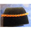 Image 2 : New Orange Opal 6mmx4mm on Sterling Silver Bracelet from Mexico