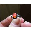Image 6 : New Oval Orange Opal 7mm x 5mm Surrounded by Black Spinal on Sterling Silver 