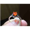 Image 7 : New Oval Orange Opal 7mm x 5mm Surrounded by Black Spinal on Sterling Silver 