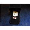 Image 1 : 14kt Gold Cluster Ladies Dinner Ring with Ruby + Diamonds Sz 6.5 Total Weight 7.6 gr.